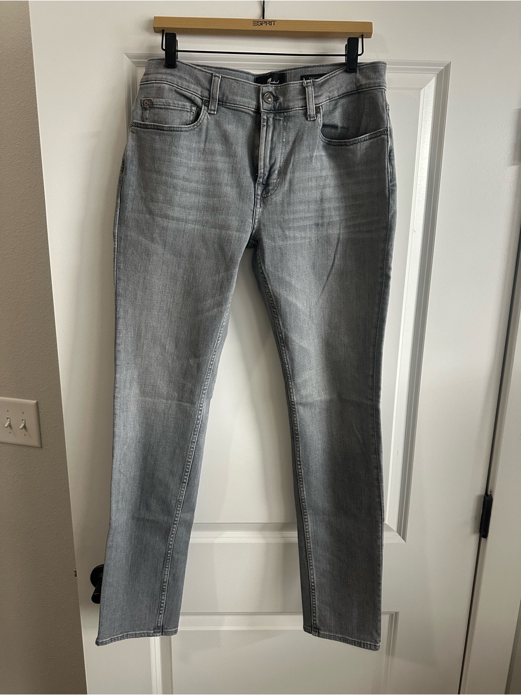 7 For All Mankind Slim Straight Gray Jeans